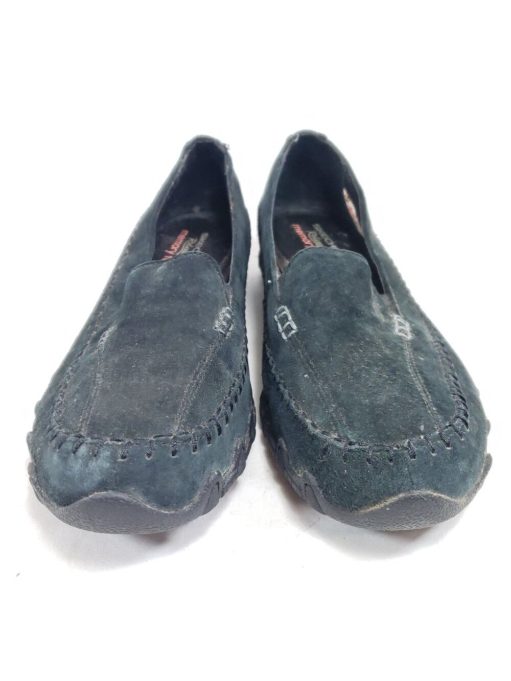 Skechers Biker Pedestrian Slip On Shoes Women's Size 8/38 Black Suede Leather - Picture 6 of 8